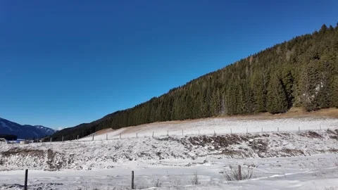 Cinematic Slow Motion of Kaiserau Winter Paradise, Alpine Plateau View. Stock Footage 328694841