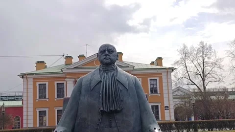 Cinematic Slow Motion: Peter the Great Bronze Monument by Shemyakin Stock Footage 344811920