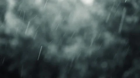 Cinematic slow-motion rain background. Raindrops falling slowly Stock Footage 340099428
