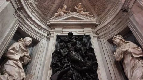 Cinematic Slow Motion Of Raphael's Sibyls In Chigi Chapel Rome Stock Footage 333262484