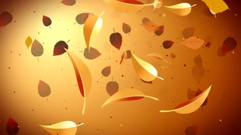 Cinematic Slow Motion Red Leaves Blowing Across Screen Stock Footage 346189922