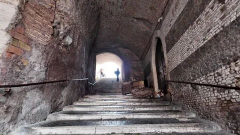 Cinematic Slow Motion Of Scalinata Dei Borgia Stairs In Rome Stock Footage 333263245
