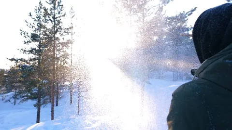 Cinematic slow motion Snowfall high quality Stock Footage 89290301