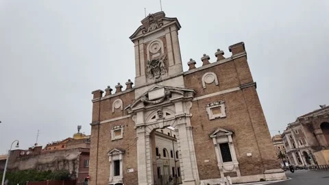 Cinematic Slow Motion Tracking Shot Of Porta Pia Gate In Rome Stock-Footage 333262558