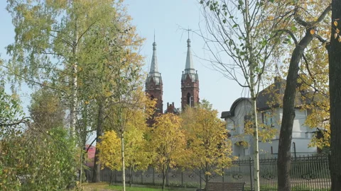 Cinematic slow motion video of Former Cathedral of Jesus Sacred Heart Video stock 142748845
