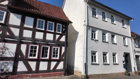 Cinematic Slow Motion Walk Through Lauterbach Old Town Stock-Footage 333917767