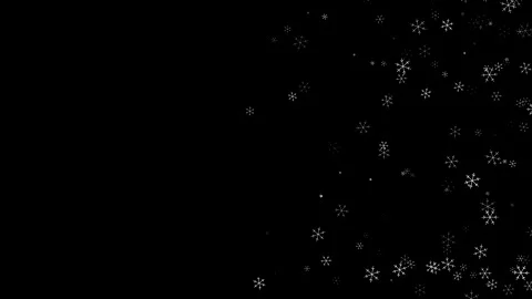 Cinematic snowfall overlay on black background Vídeo Stock 347135430