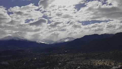 Cinematic Snowy Andes Cloudscape Drone Stock Footage 340565670
