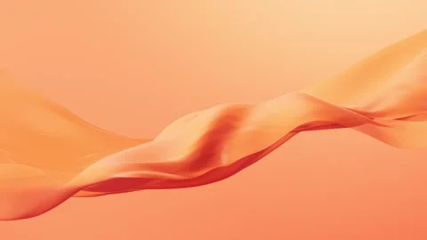 Cinematic soft orange wave flowing in slow motion abstract dynamic fabric m.. Stock Footage 327517207