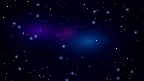 Cinematic space flight through galaxy stars and nebulae background Видео 347136937