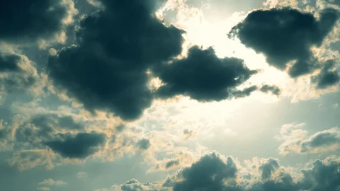 Cinematic Sun On Clouds Background Stock Footage 108782210