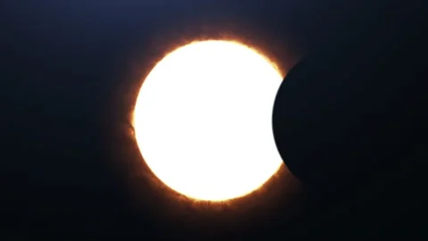 Cinematic Sun Eclipse from Space with stars in the background. Stock Footage 211665121