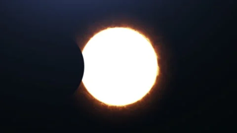 Cinematic Sun Eclipse from Space with stars in the background. Stock Footage 211665164