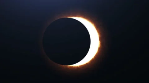 Cinematic Sun Eclipse from Space with stars in the background. Stock Footage 211665350