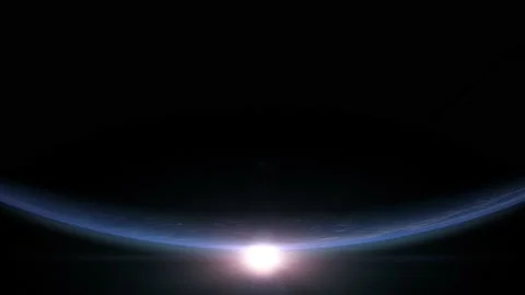 Cinematic Sun Rise Above Earth Animation Stock Footage