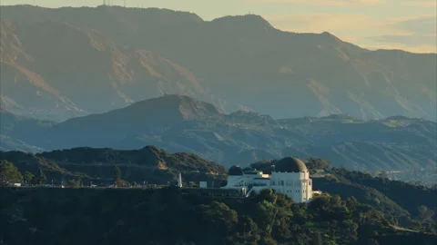 Cinematic Sunrise Over Griffith Observatory Video stock 342681916