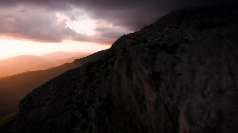 Cinematic Sunset Over Mountain Range – 6K Drone Footage Stock-Footage 310329257