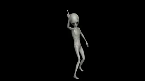 Cinematic Super-Realistic Gray Alien 3D Motion Stock Footage 324568752