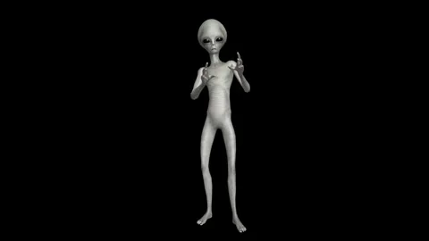 Cinematic Super-Realistic Gray Alien 3D Motion Stock Footage 324568753