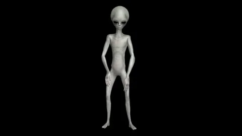 Cinematic Super-Realistic Gray Alien 3D Motion Stock Footage 324568754