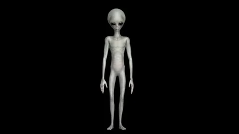 Cinematic Super-Realistic Gray Alien 3D Motion Stock Footage 324568769