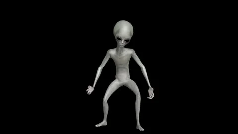 Cinematic Super-Realistic Gray Alien 3D Motion Stock Footage 324568770