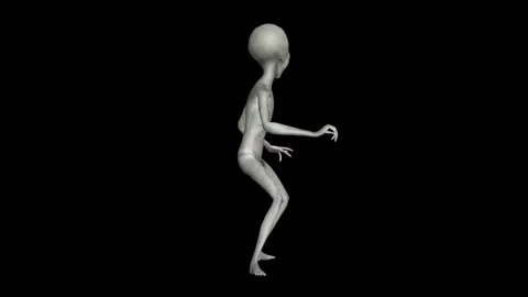 Cinematic Super-Realistic Gray Alien 3D Motion Stock Footage 324568778