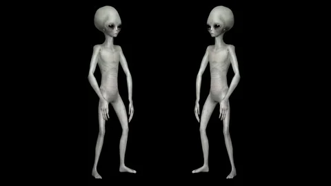 Cinematic Super-Realistic Gray Alien 3D Motion Stock Footage 324568779