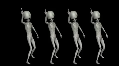 Cinematic Super-Realistic Gray Alien 3D Motion Stock Footage 324568781