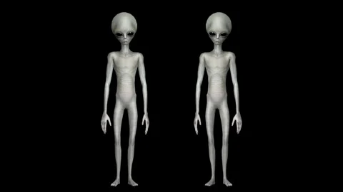 Cinematic Super-Realistic Gray Alien 3D Motion Stock Footage 324568784