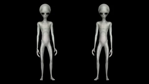 Cinematic Super-Realistic Gray Alien 3D Motion Stock Footage 324568786