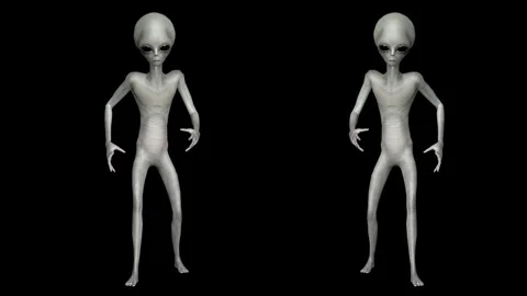 Cinematic Super-Realistic Gray Alien 3D Motion Stock Footage 324568787
