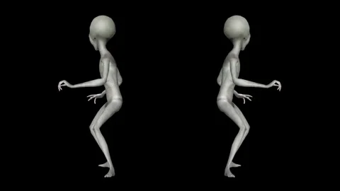 Cinematic Super-Realistic Gray Alien 3D Motion Stock Footage 324568792