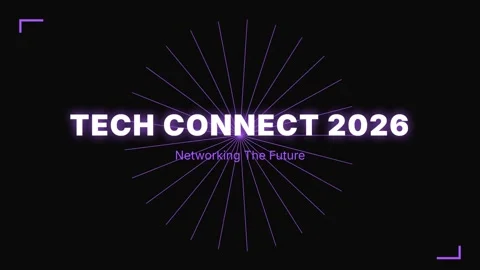 Cinematic tech conference title screen: Networking the future of innovation.. Stock Footage 337577070