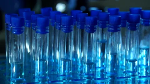 Cinematic Test Tubes In Biomedical Laboratory For Testing Stock Footage 136893102