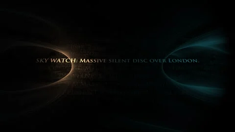 Cinematic Text Animation with Glow Effects Displaying Alien Invasion Updates Видео 333465088