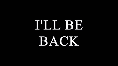 Cinematic text animation I'll Be Back with glitch effect in dark background.. Stock Footage 345621125