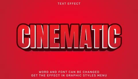 Cinematic text effect template in 3d design Stock Illustration