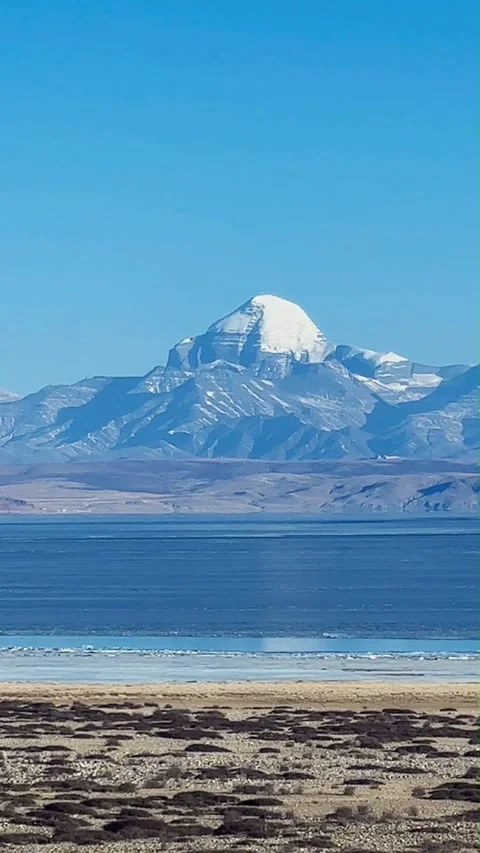 Cinematic Time-lapse of Mount Kailash and Lake Manasarovar at Dawn Stock Footage 330096152