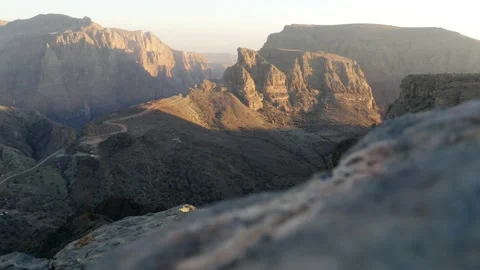 Cinematic time lapse of the sunset over Jabal Akhdar, Oman Stock Footage 232500656