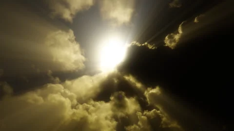 Cinematic Timelapse of God Rays Piercing Through Storm Clouds Stock Footage 334020005
