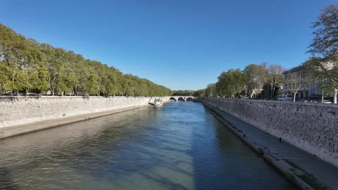 Cinematic Timelapse Of The Tiber River In Rome During Sunset Stock Footage 336798774