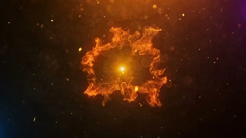 Cinematic Title Animation Explosion With Fire Particles Stock Footage 93247521
