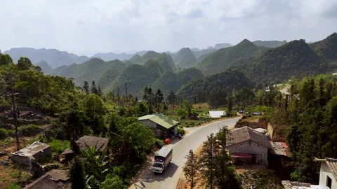 Cinematic Tour on the Ha Giang Loop Vietnam, Culture and Mountain Adventure Stock Footage 321523297