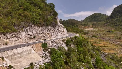 Cinematic Tour on the Ha Giang Loop Vietnam, Culture and Mountain Adventure Stock Footage 321523340