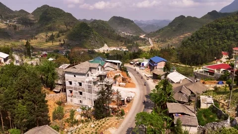 Cinematic Tour on the Ha Giang Loop Vietnam, Culture and Mountain Adventure Stock Footage 321523362
