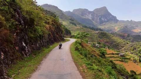 Cinematic Tour on the Ha Giang Loop Vietnam, Culture and Mountain Adventure Stock Footage 321523394