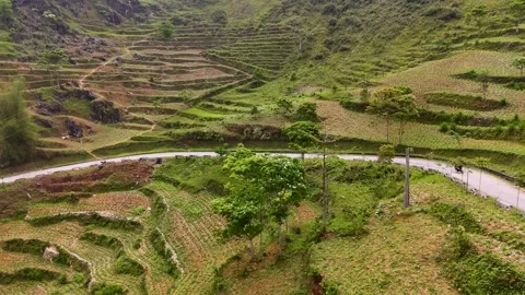 Cinematic Tour on the Ha Giang Loop Vietnam, Culture and Mountain Adventure Stock Footage 321523415