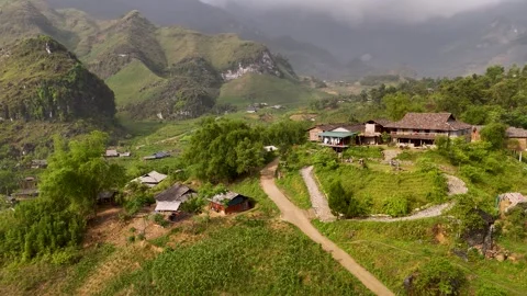 Cinematic Tour on the Ha Giang Loop Vietnam, Culture and Mountain Adventure Stock Footage 321523429