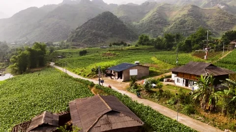 Cinematic Tour on the Ha Giang Loop Vietnam, Culture and Mountain Adventure Stock Footage 321523479